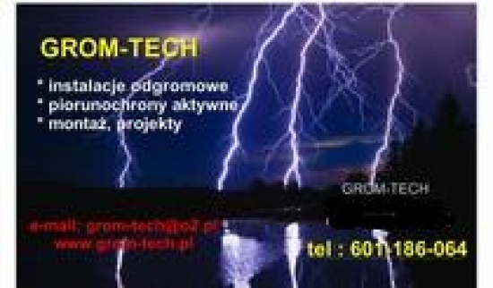 ODGROMOWE INSTALACJE KRAKOW WIELICZKA MYSLENICE PIORUNOCHRON GROM